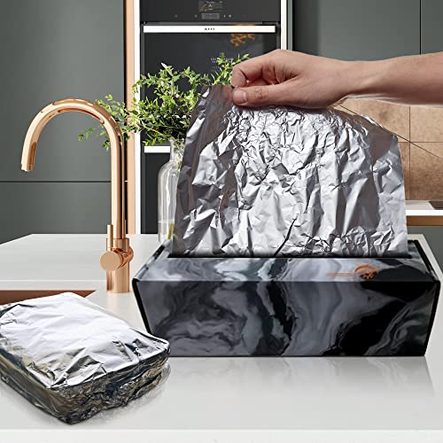 Non-Stick Aluminum Foil With Sliding Cutter Box, Aluminum Foil Wrap Dispenser & Aluminum Foil Heavy Duty Rolls, Aluminum Foil Cooking Sheet 12" X 325Sq Ft X 0.02Microns Thick #TOP4