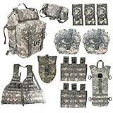 M MCGUIRE GEAR 12 Piece MOLLE Rifleman Kit with Assault Pack, Waist Pack, FLC Vest, Hydration Carrier, 8 PALS Pouches