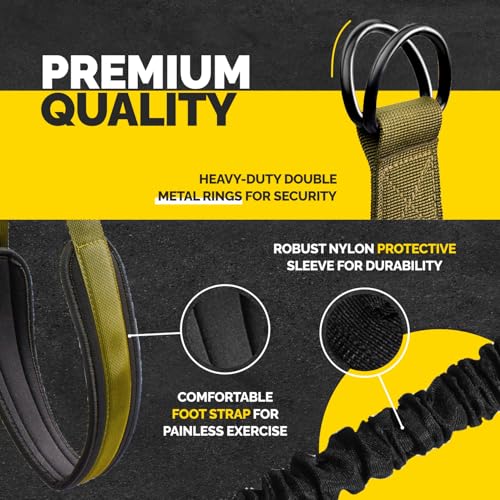 Pull Up Assistance Bands Set - 4 Heavy-Duty Pull Up Bands, Height Adjustable Strap & Comfortable Foot Strap - Stackable Pull Up Resistance Bands for Pull Ups (Military Green) by Tribe Lifting - Image 5