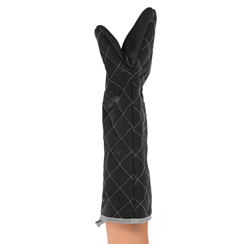 FRANZ MENSCH 6 Stück Hygostar Hitzeschutzhandschuhe Flamestar Puppet | Canvas, schwarz, L: 44cm, Einheitsgröße, Karton, Hitzeschutzhandschuhe, Kochhandschuhe, Ofenhandschuhe