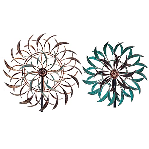 Stargarden Wind Spinners Outdoor Metal Large 360 Degrees Kinetic Wind Sculpture（66 * 16 Inch）& Metal Wind Spinner Two-Way Wind Sculptures,360 Degrees Kinetic Wind Spinners（63 * 13 Inch） #TOP6