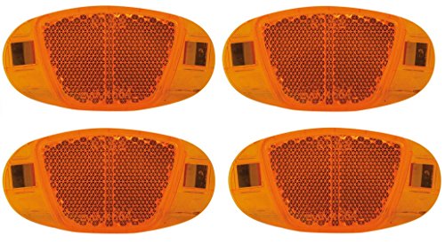 GreVeloro 4 er Set Katzenaugen Reflektoren für Fahrrad Speichen gelb orange reflektierend TOP Qualität Cover