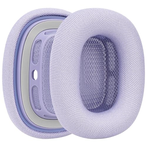 Geekria Wygodne poduszki nauszne z siateczką – zamienne, kompatybilne z Apple AirPods MAX (A2096) i AirPods MAX2 (A3184), poduszki do słuchawek, części naprawcze (Fioletowe)