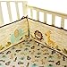 Amomo Crib Bumpers Breathable Baby Bumper Pads 4 Piece for Baby Girl Boy (Light Yellow-Animals)