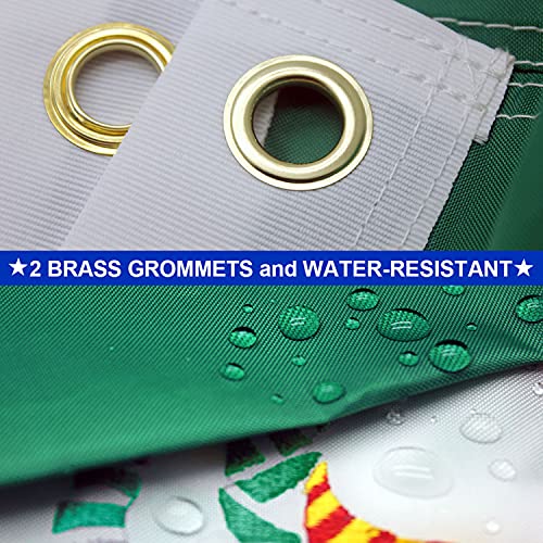 Vsvo Mexico (Mexican) Flag | 3X5 Feet | Double Sided Embroidered 300D – Indoor/Outdoor, Brass Grommets, Heavy Duty Polyester #TOP1