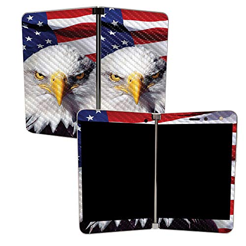 Image of MIGHTY SKINS MightySkins Carbon Fiber Skin for Microsoft Surface Duo - America Strong | Protective, Durable Textured Carbon Fiber Finish | Easy to Apply | Made in The USA