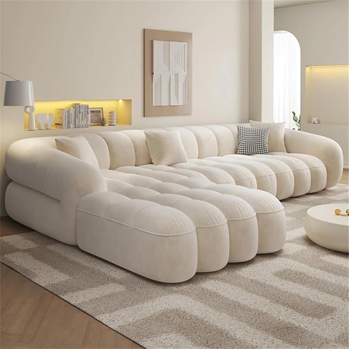 Poppins HOME Fabric Overstuffed Multifunctional Sofa Set – Multiple Options Available (Right, L Shape) L-Shape Right