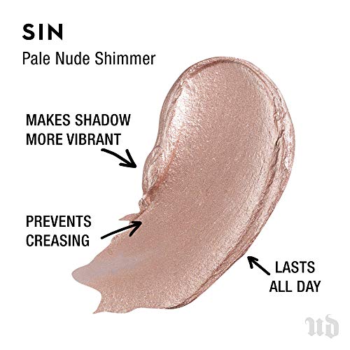 Urban Decay Eyeshadow Primer Potion, Sin - Award-Winning Pale Nude Shimmer Eye Primer For Crease-Free Eyeshadow & Makeup Looks - Lasts All Day - Great For Oily Lids - 0.33 Fl. Oz #TOP1