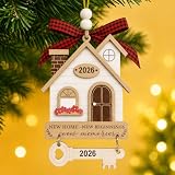 First Christmas Decorations In New Home 2026, Wooden Christmas Ornaments for Kitchen Christmas Tree Decor, 1st Xmas In New Home Bauble Gifts for House Warming Couple, Family Keepsake