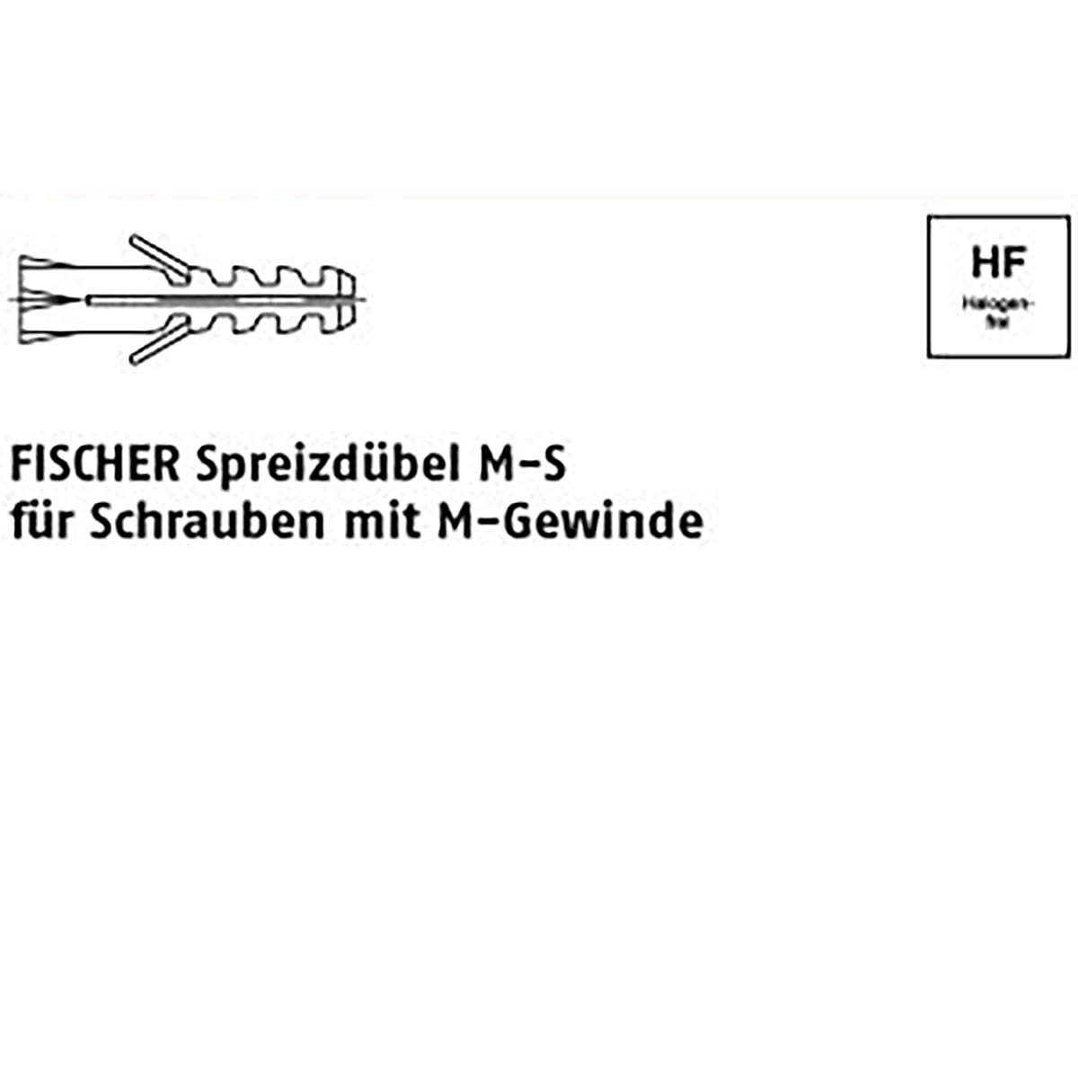 Cheville M8-S Fischer 88506 sachet de 50 pour fixation brique et béton plein