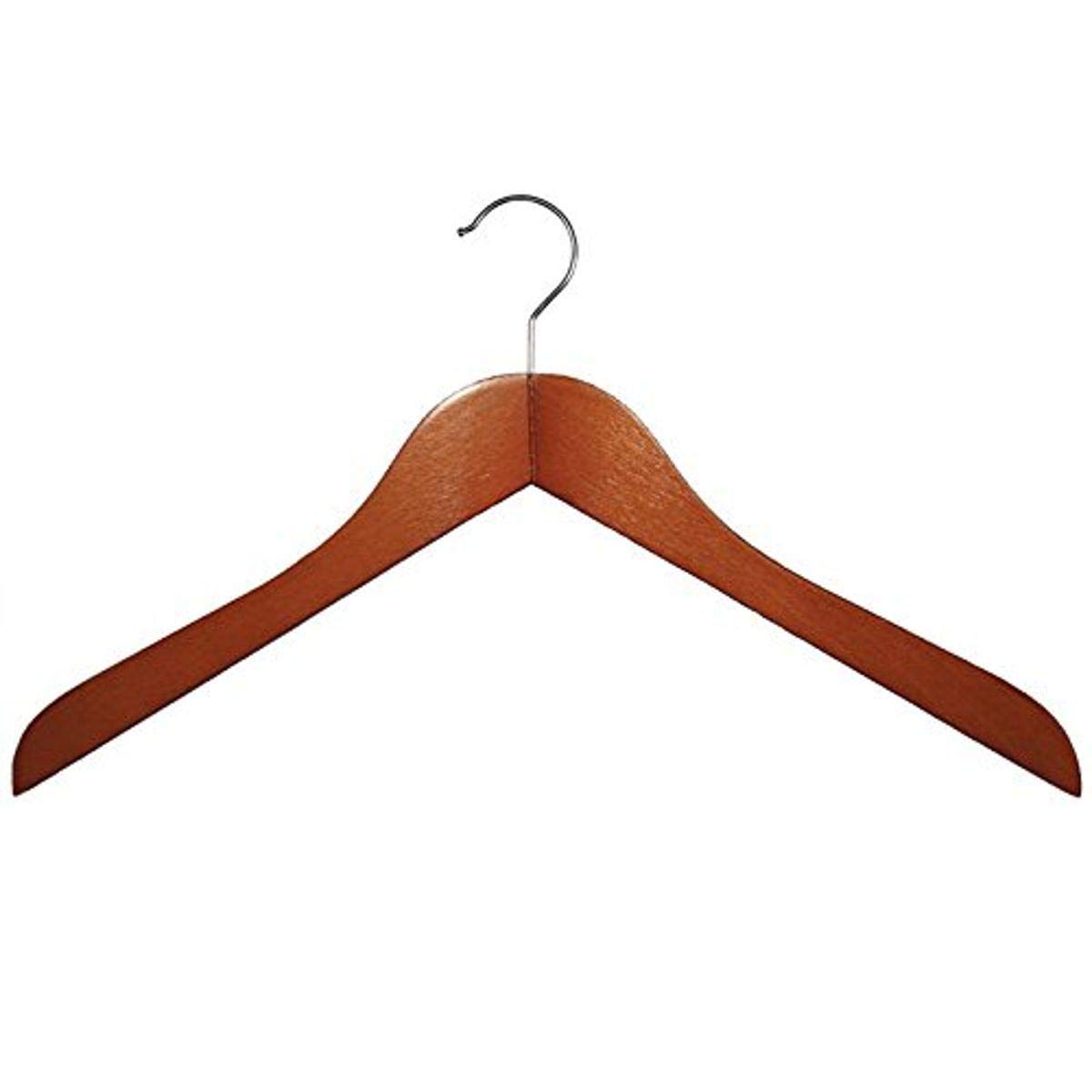NAHANCO 200714CHU Wooden Shirt Hangers - "Executive Series" - 17" Cherry Finish - Home Use (Pack of 25)