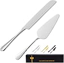 Cake Serving Set, Cake Pie Pastry Servers, Stainless steel Cake Knife and Server Set Perfect For Birthday, Wedding, Parties and Events (Silver)