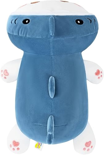 Miniatura 8 de Onsoyours Lindo gatito tiburón peluche animal de peluche gatito suave almohada de felpa para niños (tiburón gato azul, 12 pulgadas)