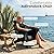 SFYLODS HDPE Folding Adirondack Chair, Outdoor Patio Chair with Cup Holder, Weather Resistant Wood Grain Lawn Chair for Backyard, Garden, Fire Pit, Deck, Black