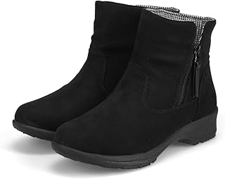 [セレブル] トパーズ スノーブーツ レディース 滑らない ショート 防水 凍結 北海道 雪 冬 裏起毛 幅広 4e 4830 BLACK(ブラック) 25.0cm