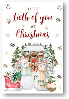 Second Ave Both of You Christmas Snowmen Winter Xmas Holiday Festive Greetings Card