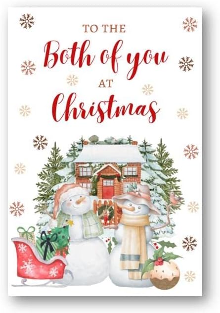 Second Ave Both of You Christmas Snowmen Winter Xmas Holiday Festive Greetings Card