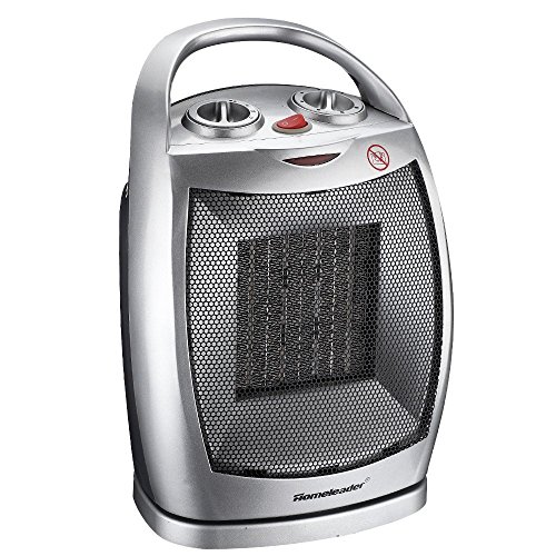 Homeleader Space Heater Electric Heater with Thermostat, Ceramic Heater with Tip Over Switch