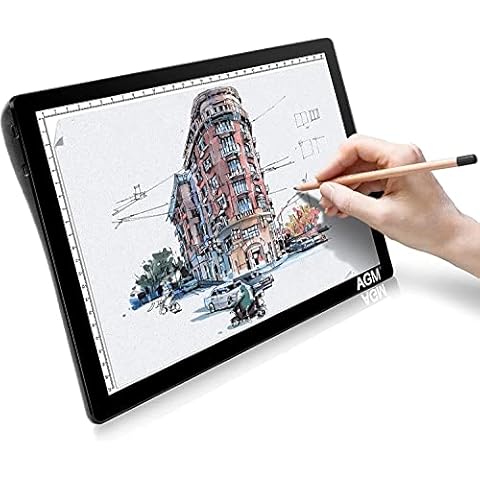 A4 Leuchttablett, Wiederaufladbare tragbare Lichtplatine, Ultra-Slim Taktile Steuerung und Einstellbare Helligkeit mit USB-Kabel für Zeichnung Skizze Tablett Architektur Kalligraphie Cover