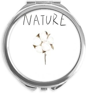 Flower island Painting Hand Compact Mirror Round Portable Pocket Glass