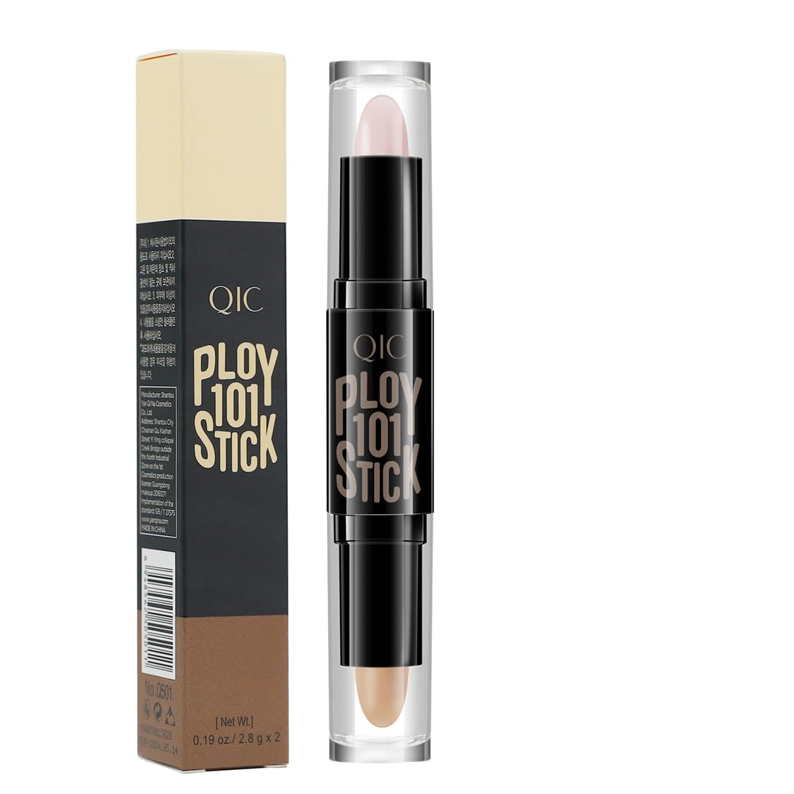 Double-Ended Highlight Contour Stick: Long-lasting, Waterproof, Easy to Use for 3D Makeup Effect, Ideal for All Skin Types, Handy for Quick Beauty Enhancement (Natural color, regular)