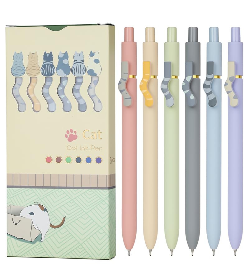 Ddaowanx Cute Cat Pens Set,12 Pcs 0.7mm Quick Dry Ink Colored Gel Pens