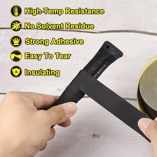 Image of MECCANIXITY Insulating Acetate Cloth Adhesive Tape, 2in x 98ft Black Electrical Heat Resistant Fabric Tape with Paper for Laptop Electric Automotive Guitar Repair Wire Harness