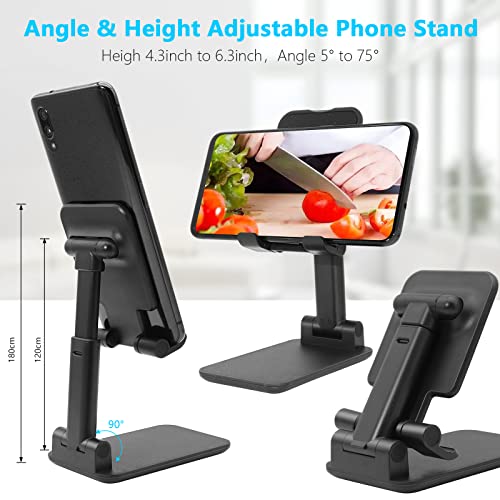 Szwilnis WNS-T9 Cell Phone Stand, Folding Desktop Phone Stand, Angle Height Adjustable Mobile Phone Holder thumb #2