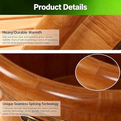 Cubeta de baño para pies de madera natural con tapa miniatura 2