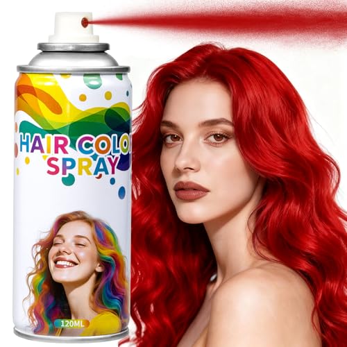 Red Temporary Hair Color Spray - Washable & Natural One-Time Use Hair Wax for Women & Kids & Adults - Strong Hold for Halloween Cosplay Party Easter Basket Stuffers Washes Out Easily