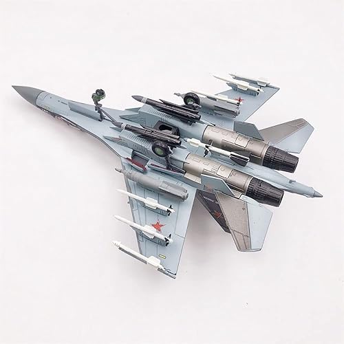 Miniatura 2 de Sukhoi SU-35 caza multifunción 1100 modelo de avión fundido a presión Super Flanker (Eggplant)