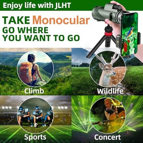 Image of 40X60 High Power Monocular Telescope with Tripod & Phone Adapter, HD Low Light Vision for Adults, Perfect for Wildlife Watching, Hiking, Camping and Sporting Events
