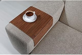 Sofa tray table, Sofa arm table, Full Slatted Rome Walnut 30cmx50cm Sofa tray, sofa table, arm table,couch tray, wooden tray,wood tray