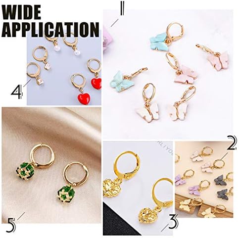 UNICRAFTALE 50pcs Lever Back Earrings Stainless Steel Leverback Earring Hoop Earring with Loop Golden Leverback Earwire Findings for DIY Jewelry Making 14.5mm Long