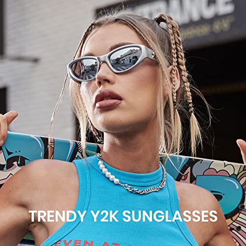 Cyxus Y2K Sunglasses Wrap Around Futuristic Sunglasses Women Men Swift Oval Fashion Sport Shades Trendy Sun Glasses 10843