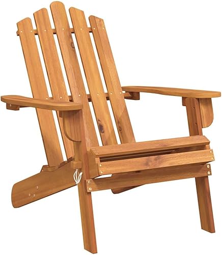 Miniatura 2 de Silla Adirondack plegable de madera de acacia maciza, muebles de patio al aire libre para jardín, playa, piscina, cómoda relajación, marrón