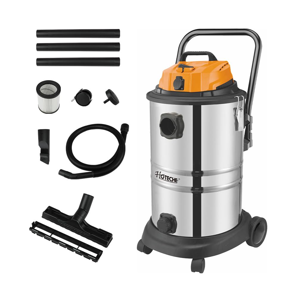 Hoteche 1200 W odkurzacz na mokro i sucho – metalowy pojemnik 40 l, strumień powietrza 1,4 m³/min, moc ssania 15 kPa, z funkcją nadmuchu, idealny do warsztatu, rodziny i na plac budowy
