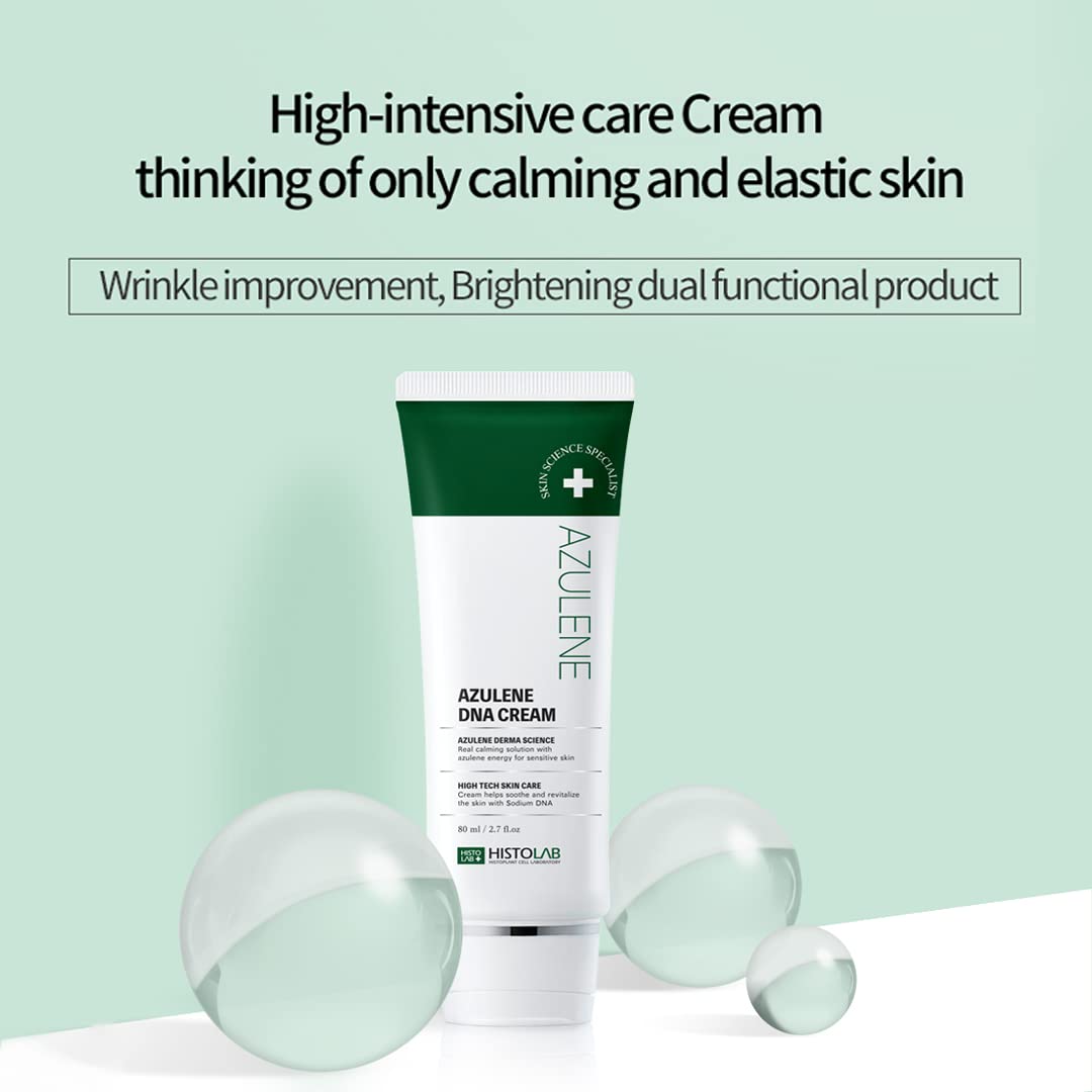 HISTOLAB Azulene Skin Cream | Improve Elasticity, Soothe Acne, Moisturize Skin with Korean Skincare (80ml / 2.7 fl oz), 1 Count