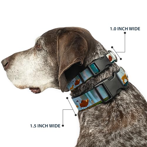 Buckle-Down Plastic Clip Collar - Lion King Simba, Pumba & Timon Growing Up - 1' Wide - Fits 9-15' Neck - Small