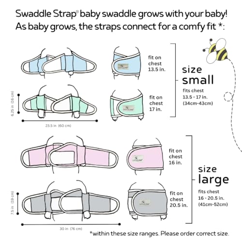 Image of Anna & Eve Baby Swaddle Strap for Newborns and Infants - 100% Cotton, No Overheating - The Original Arms Only - Adjustable Small Size Swaddle, Fits Chest 13.5 inch to 17 inch - Aqua
