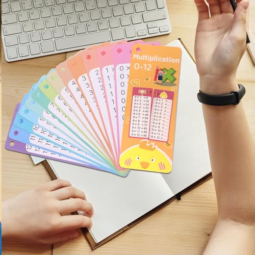 FAINCA 30 Blatt Lernkarten Kinder Multiplikation/Division mit 4 Abwischbare Stifte Wiederverwendbar 1x1 Lernen Spiel zum Aufhängen Rechenhilfe 1 Klasse für Einschulung Mathematik Lernspiel Zuhause (B)