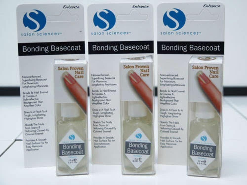 Salon Sciences 3pc Nail Top and Base Coat 2 in 1 Enhanced Salon Proven Nail Care : Beauty & Personal Care