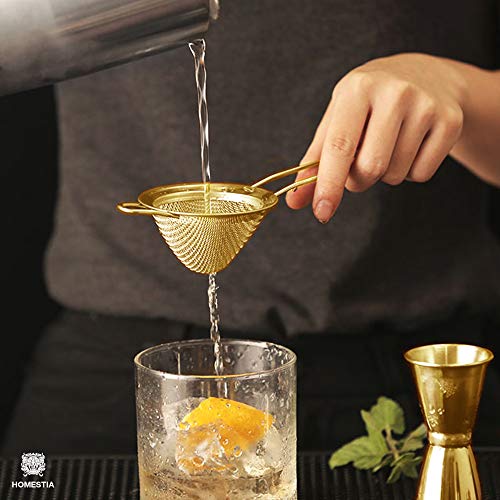 image for Gold Cocktail Shaker Set Stainless Steel Bar Cart Accessories Kit: 24o