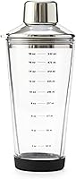 Rabbit 18 oz Glass Cocktail Shaker - Leak-Proof with Etched Measurements, 1.5 oz Jigger Cap, Strainer & Silicone Boot
