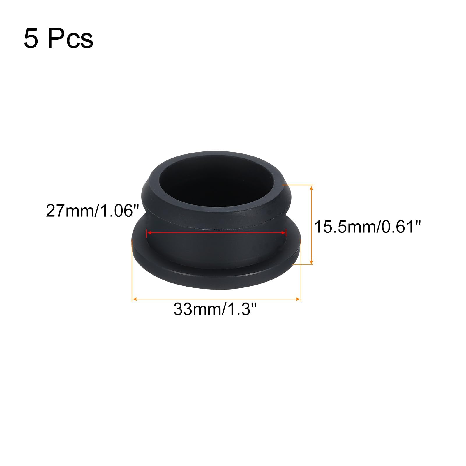 TA-VIGOR 5Pcs Silicone Snap in Locking Hole Plugs, 27mm Diameter Hole Stoppers - Image 2