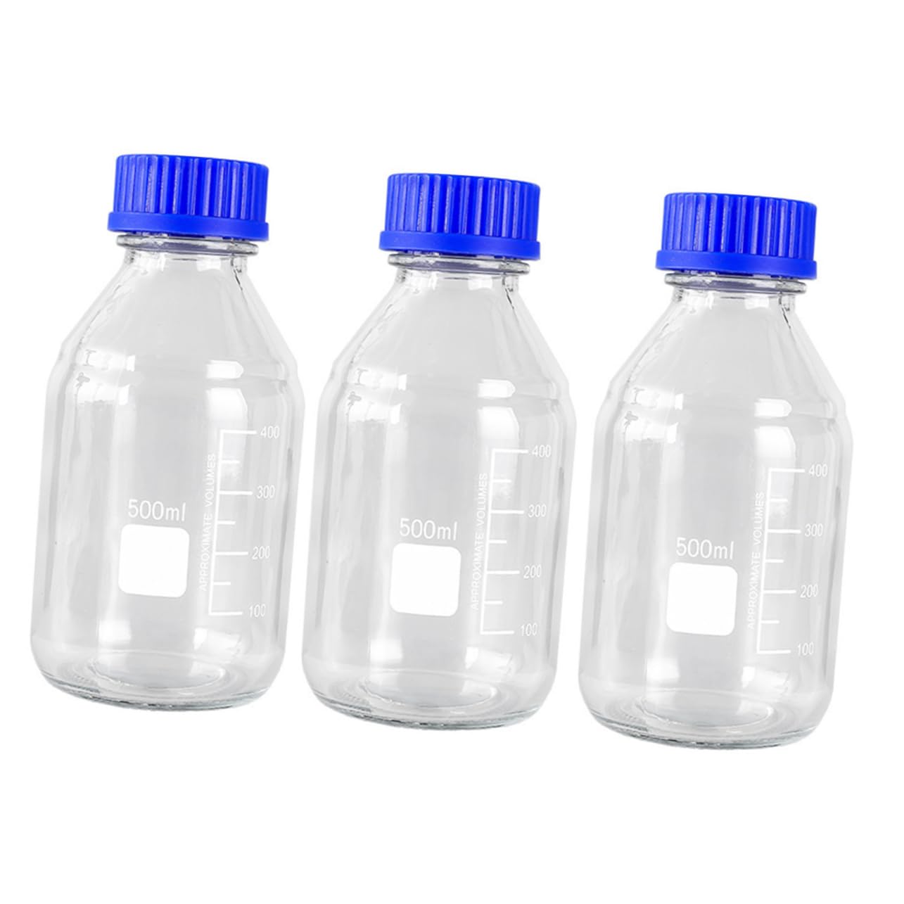 3 Stück 500ml Glas Chemikalienreagenzflaschen für Laborproben