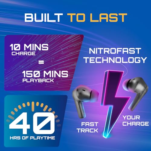 Image of Fastrack Fpods(New Launch) FS100 Bluetooth TWS in-Ear Earbuds with 40 Hrs Playtime |BT V5.3|10mm Extra Deep Bass Drivers|Quad Mic ENC for Clear Calls|Low 60ms Latency Gaming Mode|NitroFast Charge