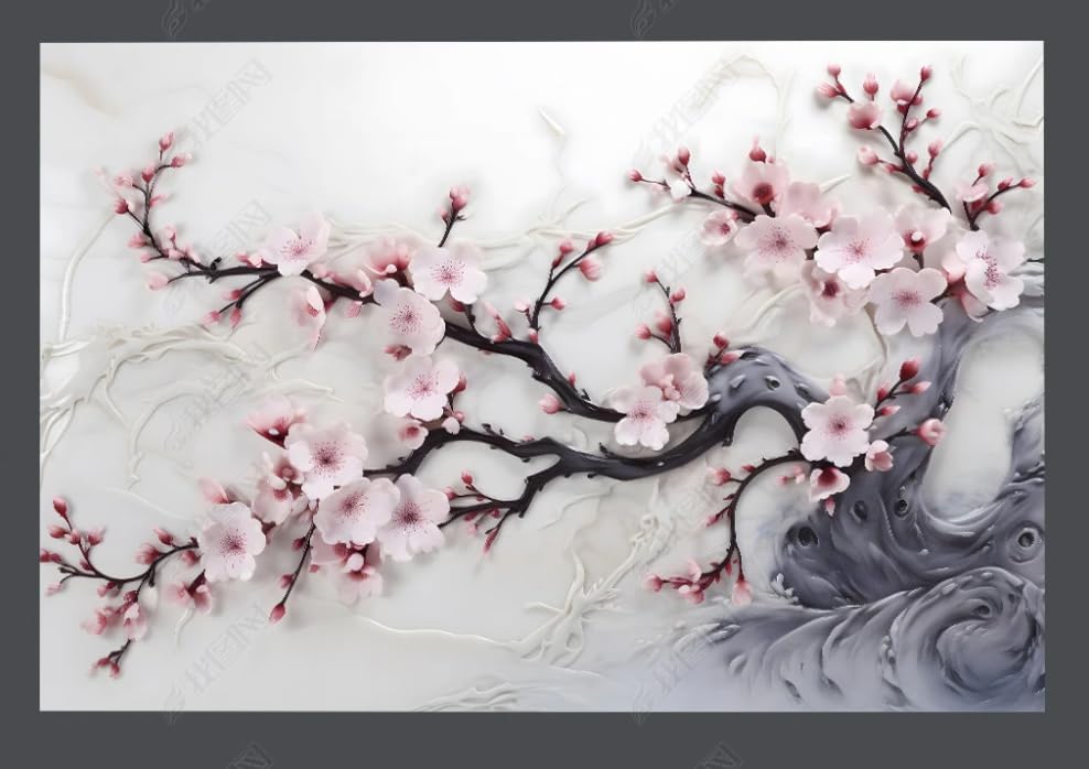 Papier peint panoramique marbre prune tapisserie murale luxe