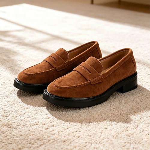 Image of Loafers for Women, Classic Penny Slip On Flat Dress Shoes