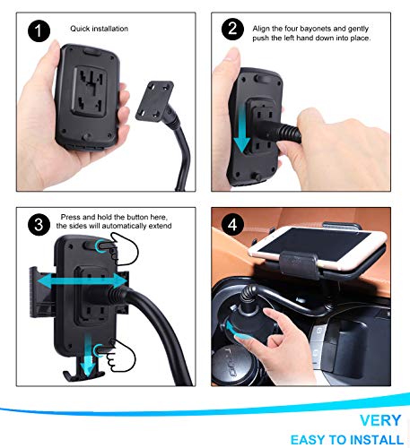 image for LEXSO Cup Holder Phone Mount Universal Adjustable Car Phone Holder Mou